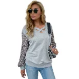 Leopard Print Long Sleeve T Shirt Mid Length Casual Style Comfortable Fabric Perfect for Spring