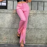 High Waisted Flared Jeans Sexy Split Design Slim Fit Versatile Style Casual Wear for Women Whole
