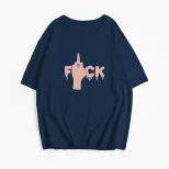Womens Summer Graphic T Shirt Loose Fit Round Neck Short Sleeve 100 Cotton Casual Everyday Wear