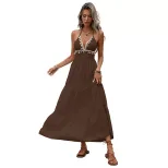 Shell Decorated Backless Cake Dress Beach Vacation Style Lightweight Fabric Summer Wear Wholesal