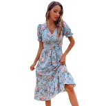 Vintage Sweetheart Neckline Summer Beach Dress Retro Style Comfortable Fabric Perfect for Vacati