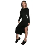 High Stretch Backless Bodycon Dress Elegant Split Design Chic Style Perfect for Parties Wholesal
