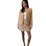 Fringe Jacket Set for Women Elegant Short Top and Skirt Autumn Winter Fashion Wholesale Availabl