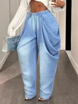 Loose Fit Wide Leg Denim Trousers Flattering Versatile Comfortable Casual Wear for Women Wholesa