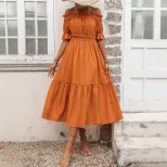 Casual Fashion Strapless Solid Color Dress Elegant Design Comfortable Fit Versatile for Parties