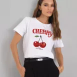 Womens Cotton T Shirt Loose Fit Round Neck Letter Print Summer Casual Wear Wholesale Available