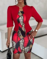 Plus Size Womens Floral Bodycon Dress Stylish Comfortable Versatile Perfect for Work or Casual O