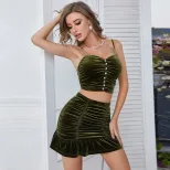 Elegant Womens Bodycon Skirt Pleated Design Solid Color Winter Style Perfect for Parties or Casu