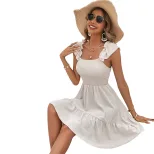 French Elegant Vacation Dress Beachwear Stylish Design Lightweight Fabric Perfect for Summer Get