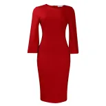 Asymmetrical Neck Long Sleeve Dress Fashionable OL Style Elegant Fit for Office Wear Wholesale A
