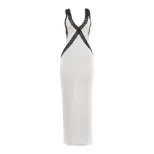 Elegant Womens Summer Dress Lace Trim V Neck Bodycon Fit Perfect for Parties and Special Occasio