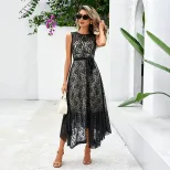 Plus Size Lace Panel High Low Dress Elegant Sexy Design for Parties Available in Various Colors