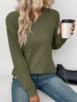 Casual Loose Fit Solid Color Sweater Round Neck Autumn Winter Comfortable Fabric Wholesale Avail