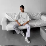 Womens Summer Loose Fit Cotton T Shirt Graphic Print Round Neck Short Sleeve Casual Wear Wholesa