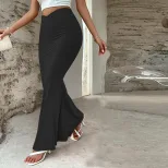 Slim Fit V Cut Bodycon Skirt Sexy Design High Waist Comfortable Fabric Perfect for Parties and N