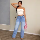 High Waisted Loose Fit Wide Leg Jeans Comfortable Denim Casual Style Versatile for Everyday Wear