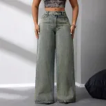 Vintage Wide Leg Jeans Loose Fit Distressed Style Casual Wear Wholesale Available low MOQ bulk o