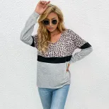 Leopard Print Long Sleeve Top Casual Style Early Autumn Womens Fashion Wholesale Available custo