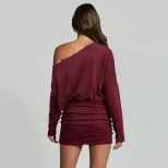 Elegant Off Shoulder Long Sleeve Bodycon Dress Spring Summer Collection Slim Fit Chic Style Whol