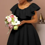 Elegant Ruffle Hem Maxi Dress Fashionable Sophisticated Perfect for Parties Available for Wholes