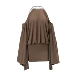 Womens Spring Dress Sexy Open Back Loose Fit Irregular Batwing Sleeve Bodycon Style Perfect for