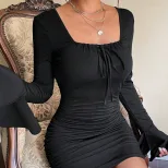 Bodycon Long Sleeve Dress Slim Fit Sexy Backless Elegant Style Spring Summer Fashion Wholesale A