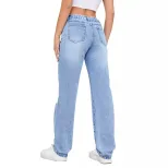 High Waisted Loose Fit Distressed Straight Leg Jeans Casual Style Perfect for Everyday Wear Whol
