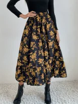 Leopard Print A Line Midi Skirt Slim Fit Elegant Style Womens Fashion Perfect for Casual or Offi
