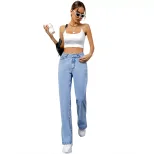 Casual Straight Leg Boyfriend Jeans for Women Fashionable Versatile Comfortable Everyday Wear Wh