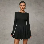 Fashionable Womens Dress Simple Design Slim Fit Youthful Style Spring Summer Collection Wholesal