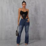 High Stretch Flared Denim Pants Casual Versatile Womens Fashion Perfect for Everyday Wear Wholes