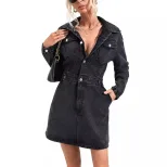 Elegant Denim Dress Trendy Style Chic Fit Versatile for Casual or Formal Occasions Wholesale Ava