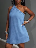 Casual Summer Denim Dress for Women Comfortable Fit Stylish Design Versatile Use Ready to Ship L