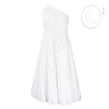 Plus Size Womens Dress Summer Collection Asymmetrical Shoulder Pleated Design Solid Color Elegan