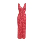 Vintage French Style Sleeveless V Neck Floral Summer Dress Sexy Beachwear for Women Lightweight