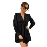 Womens A Line Dress Sexy V Neck Fitted Waist Puff Sleeves Spring Summer Fashion Wholesale Availa