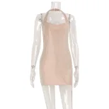 Bodycon Mini Dress Halter Neck Backless Rhinestone Embellished Chic Party Wear Wholesale Availab