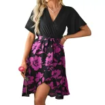 Floral Print Asymmetrical Dress Summer Style Womens Fashion Elegant Design Wholesale Available