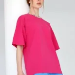 Womens Loose Fit Solid Color T Shirt 100 Cotton Short Sleeve Versatile Style Spring Summer Colle