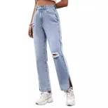 Casual Ripped Straight Leg Jeans for Women Versatile Style Comfortable Fit Trendy Design Perfect