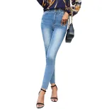 High Waisted Slim Fit Jeans Versatile Comfortable Trendy Autumn Winter Fashion for Women Wholesa
