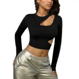 Trendy Womens Cropped T Shirt Slim Fit Street Style Short Sleeve Unique Design Spring Summer Fas