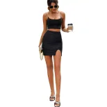 Womens Irregular Waist Defined Midi Skirt Fashionable Versatile Trendy Design Perfect for Casual