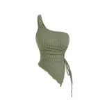Womens Sexy Asymmetrical Strap Tank Top Unique Design Slim Fit Spring Summer Style Wholesale Ava