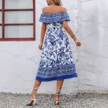 Floral Print Strapless Dress Casual Fashionable Trendy Summer Wear for Women Wholesale Available