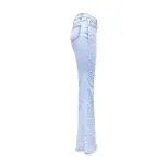 Womens Stretchy Flared Pearl Studded Denim Jeans Versatile Casual Style Perfect for Everyday Wea