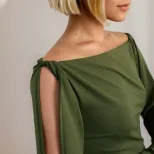 Off Shoulder Knit Top Long Sleeve Hollow Out Twist Cuff Design Casual Wear for Women Wholesale A