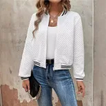 Fall Printed Zip Detail Cardigan Jacket Long Sleeve Lightweight Stylish Design Perfect for Casua
