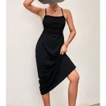 Womens Solid Color Cami Dress Side Ruching Sexy Fit Casual Summer Wear Wholesale Available facto