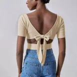 Casual Crop Top T Shirt Summer Style Short Sleeve Minimalist Design Trendy Look Wholesale Availa